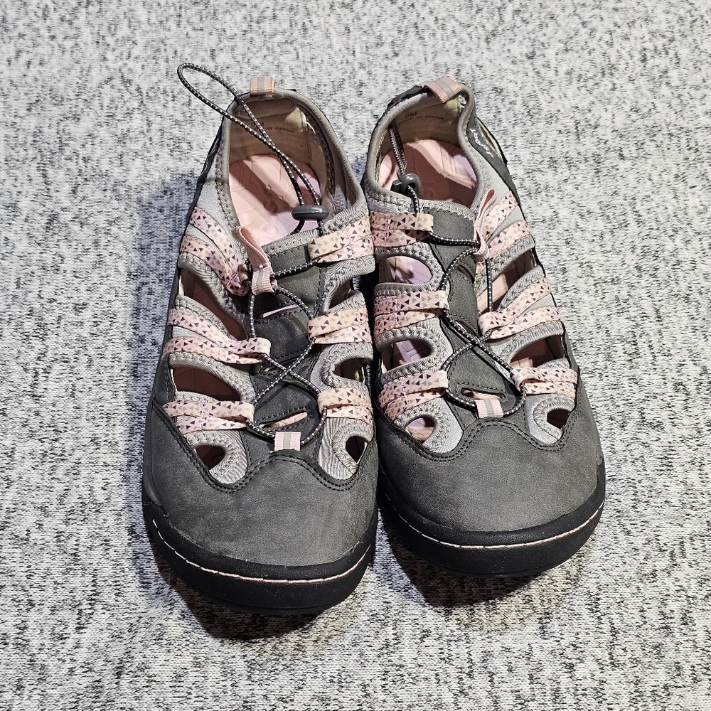 Women's Gray and Pink Outdoor Comfort Sandals
